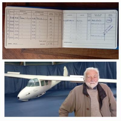 Antonello Budini Gattai - il libretto di volo del 1963 e con un modello di aliante